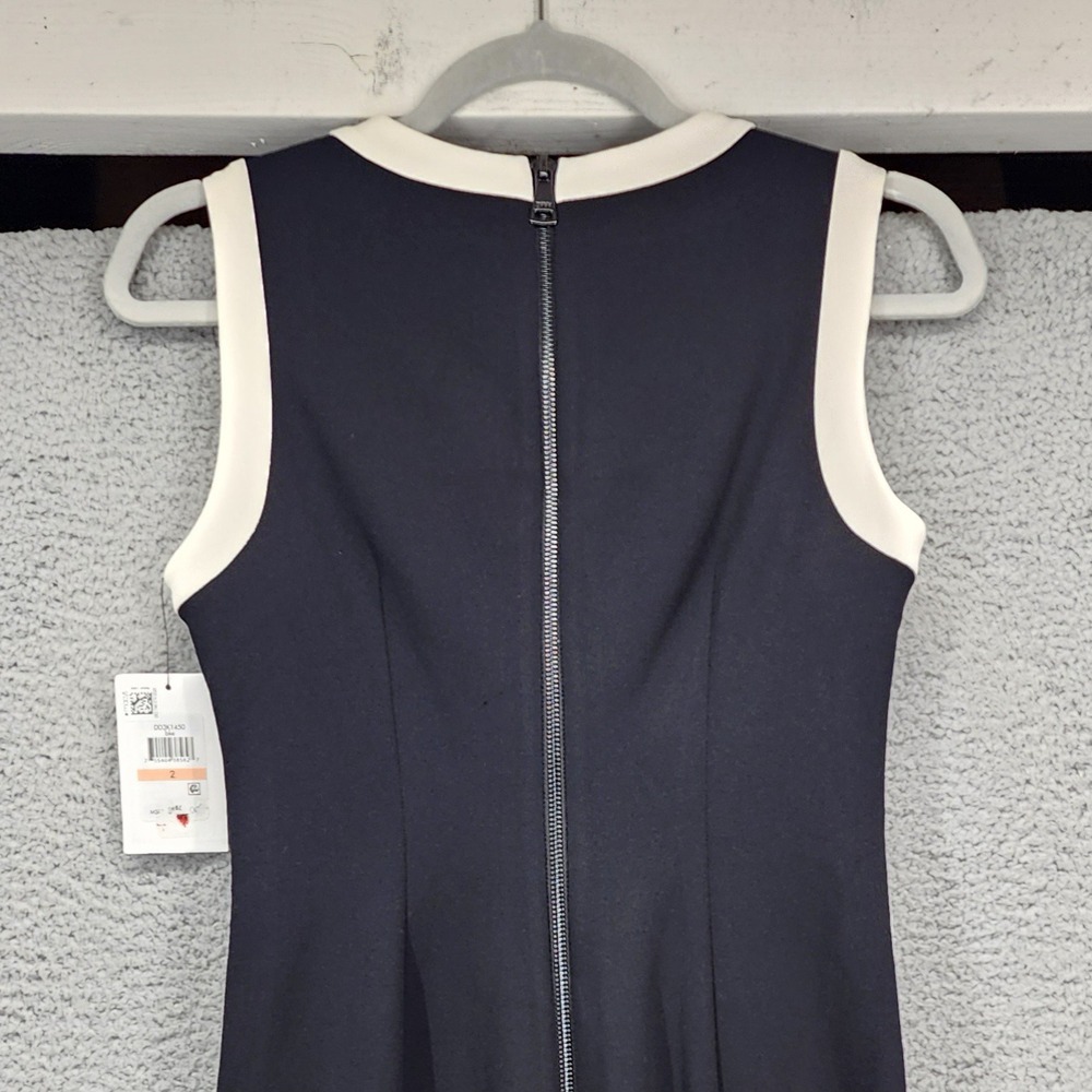 DKNY Womens Black Ivory Colorblock Sleeveless Sheath Dress Size 2 New With Tags - Picture 12 of 15